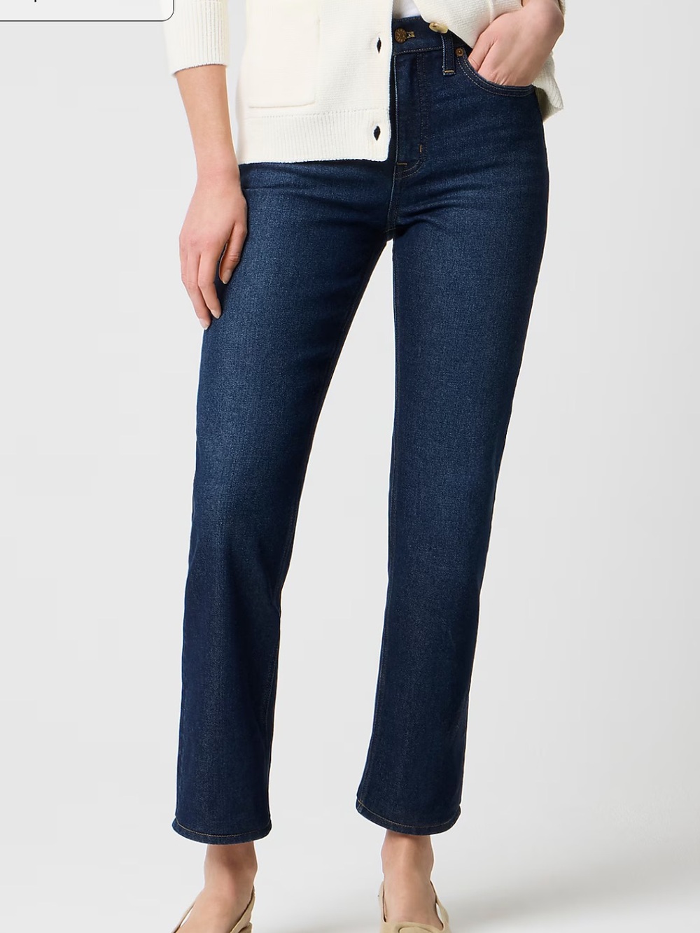 J. Crew Factory Essential Straight Jeans Size 27 Dark Blue